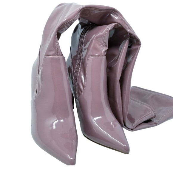 Steve Madden Viktory over the knee Boot in  mauve patent leather - Picture 3 of 7